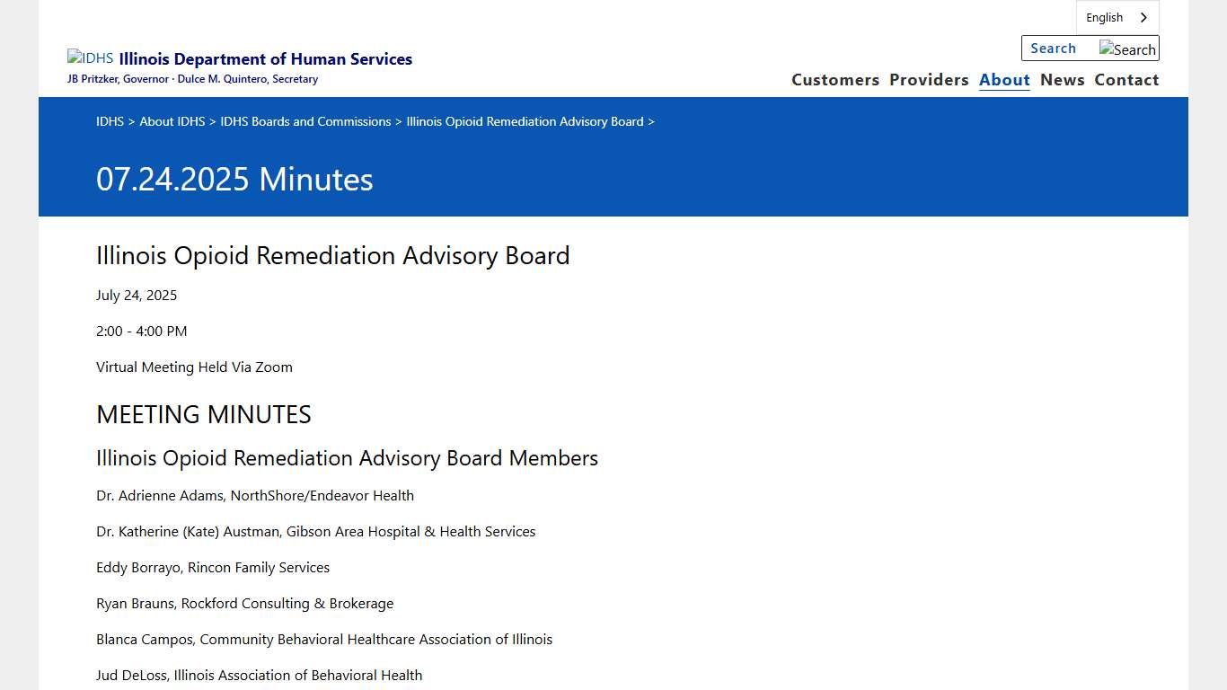 IDHS: 07.24.2025 Minutes